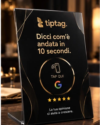 Stand tiptag nero e oro